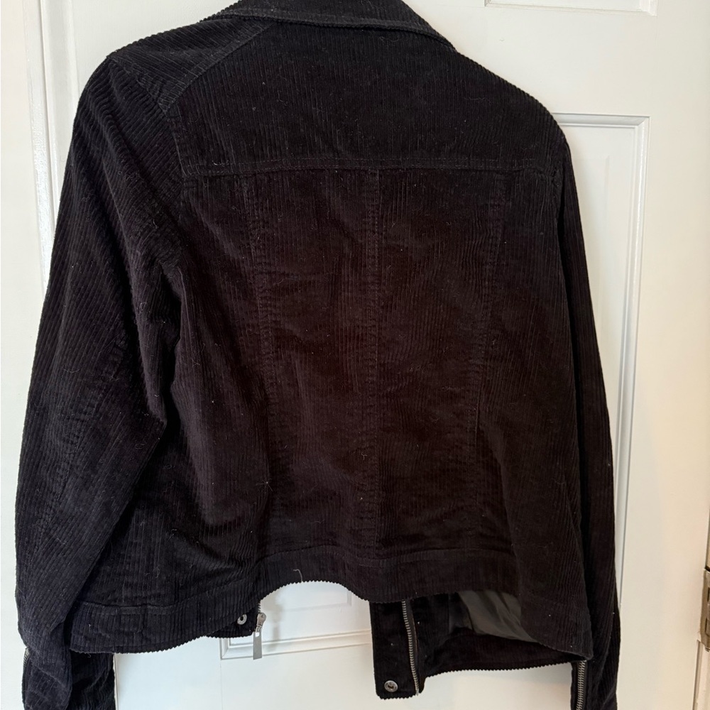 Jou Jou Black Corduroy Utility Jacket Timeless Style - Picture 3 of 8